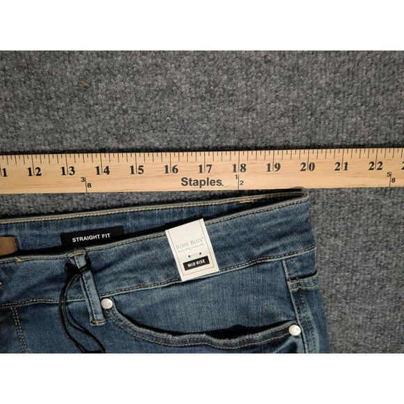 Judy Blue Straight Fit Jeans Womens Plus Size 22W Raw Hem Denim - Picture 4 of 10